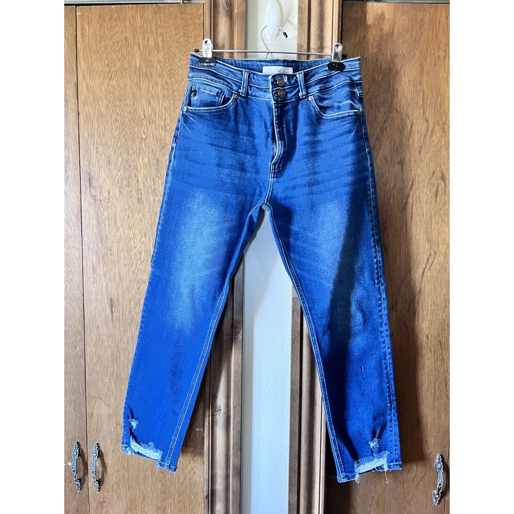 KANCAN-Woman's Blue Jeans W/Pockets & Distressed Hem Size 30/13